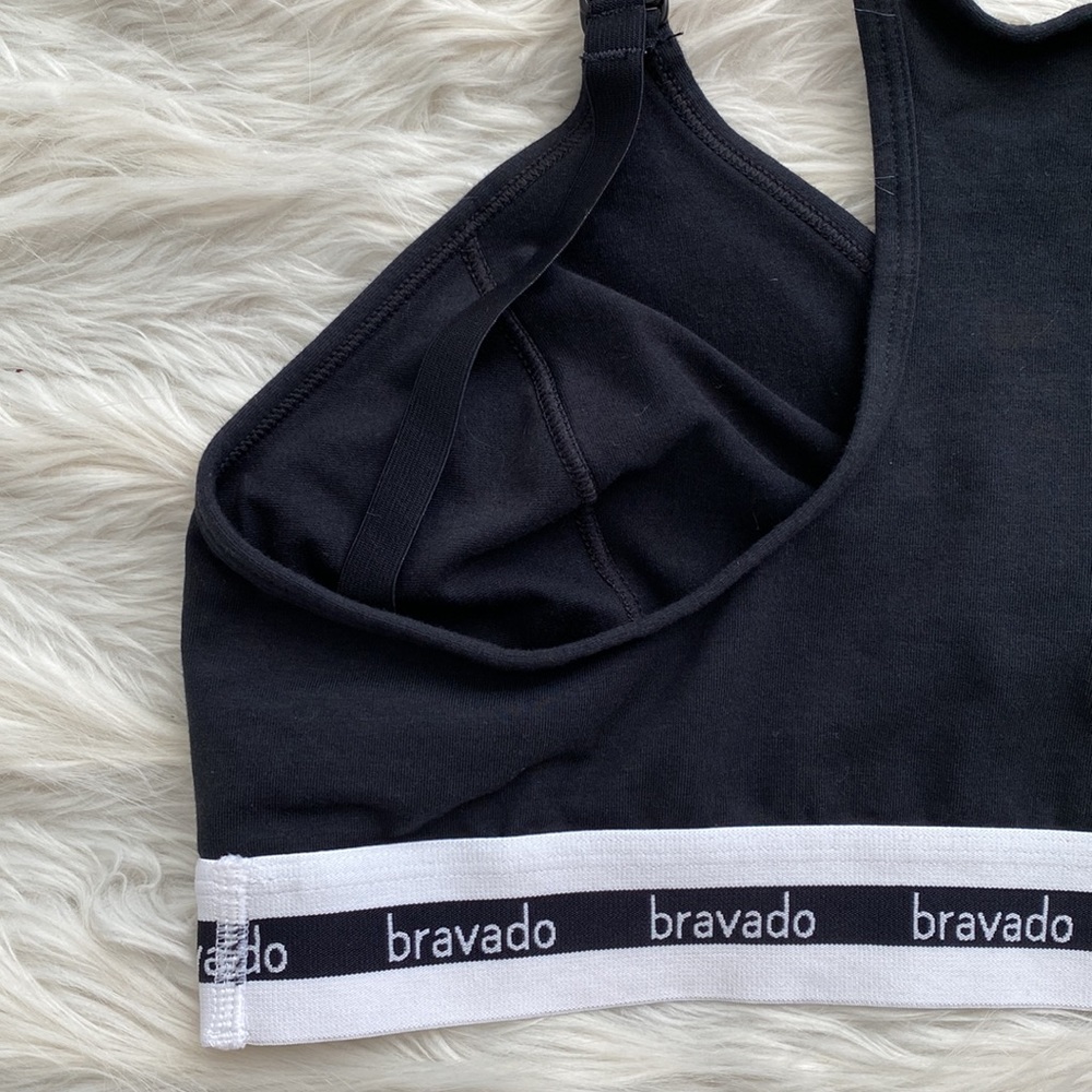 Bravado Black Nursing Bra with White Branded Band - Picture 8 of 12